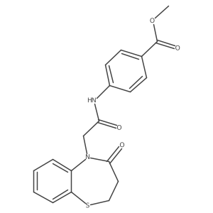 methyl 4-(2-(4-oxo-3,4-dihydrobenzo[b][1,4]thiazepin-5(2H)-yl)acetamido)benzoate结构式