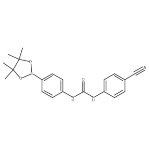 1-(4-Cyanophenyl)-3-(4-(4,4,5,5-tetramethyl-1,3,2-dioxaborolan-2-yl)phenyl)urea结构式