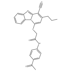 N-(4-acetylphenyl)-2-[(4-cyano-3-propylpyrido[1,2-a]benzimidazol-1-yl)sulfanyl]acetamide结构式