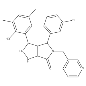 4-(3-Chlorophenyl)-3-(2-hydroxy-3,5-dimethylphenyl)-5-(pyridin-3-ylmethyl)-1,2,3,3a,4,6a-hexahydropyrrolo[3,4-c]pyrazol-6-one结构式