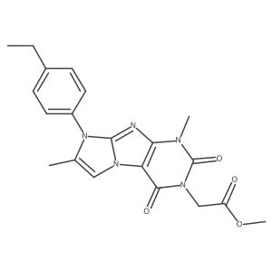methyl 2-(8-(4-ethylphenyl)-1,7-dimethyl-2,4-dioxo-1H-imidazo[2,1-f]purin-3(2H,4H,8H)-yl)acetate结构式
