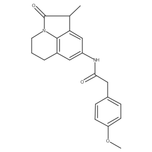 2-(4-methoxyphenyl)-N-{3-methyl-2-oxo-1-azatricyclo[6.3.1.0^{4,12}]dodeca-4,6,8(12)-trien-6-yl}acetamide结构式