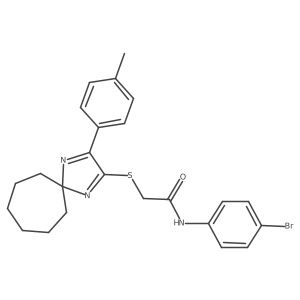 N-(4-Bromophenyl)-2-{[3-(4-methylphenyl)-1,4-diazaspiro[4.6]undeca-1,3-dien-2-YL]sulfanyl}acetamide结构式