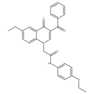 2-(3-benzoyl-6-methoxy-4-oxo-1,4-dihydroquinolin-1-yl)-N-(4-ethoxyphenyl)acetamide结构式
