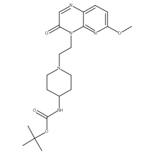 tert-Butyl {1-[2-(6-methoxy-3-oxopyrido[2,3-b]pyrazin-4(3H)-yl)ethyl]piperidin-4-yl}carbamate Structure