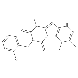 7-[(2-chlorophenyl)methyl]-3,4,9-trimethyl-4,5a-dihydro-1H-purino[8,7-c][1,2,4]triazin-5-ium-6,8-dione结构式