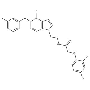 2-(2,4-dichlorophenoxy)-N-(2-(5-(3-methylbenzyl)-4-oxo-4,5-dihydro-1H-pyrazolo[3,4-d]pyrimidin-1-yl)ethyl)acetamide结构式