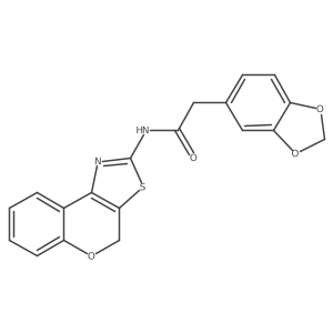 2-(benzo[d][1,3]dioxol-5-yl)-N-(4H-chromeno[4,3-d]thiazol-2-yl)acetamide结构式