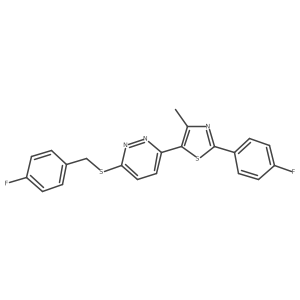5-(6-((4-Fluorobenzyl)thio)pyridazin-3-yl)-2-(4-fluorophenyl)-4-methylthiazole Structure