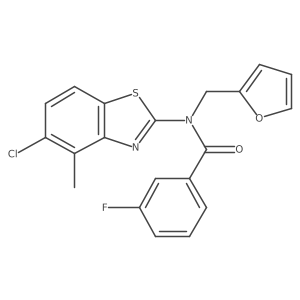 N-(5-chloro-4-methyl-1,3-benzothiazol-2-yl)-3-fluoro-N-[(furan-2-yl)methyl]benzamide Structure
