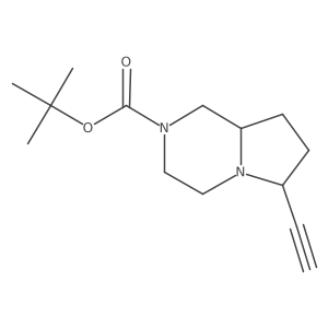 rel-1,1-Dimethylethyl (6R,8aS)-6-ethynylhexahydropyrrolo[1,2-a]pyrazine-2(1H)-carboxylate结构式