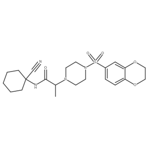 N-(1-cyanocyclohexyl)-2-[4-(2,3-dihydro-1,4-benzodioxin-6-ylsulfonyl)piperazin-1-yl]propanamide结构式