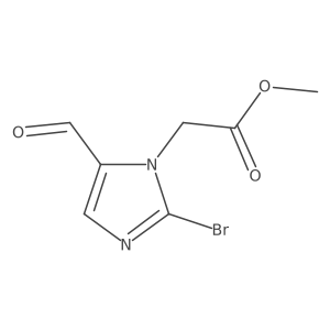 (2-Bromo-5-formyl-imidazol-1-YL)-acetic acid methyl ester结构式