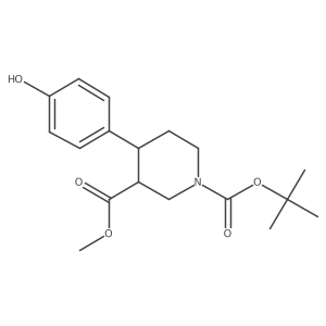 1-O-tert-butyl 3-O-methyl (3R,4S)-4-(4-hydroxyphenyl)piperidine-1,3-dicarboxylate结构式