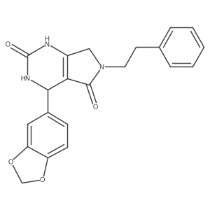 4-(benzo[d][1,3]dioxol-5-yl)-6-phenethyl-3,4,6,7-tetrahydro-1H-pyrrolo[3,4-d]pyrimidine-2,5-dione Structure