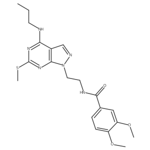 3,4-dimethoxy-N-(2-(6-(methylthio)-4-(propylamino)-1H-pyrazolo[3,4-d]pyrimidin-1-yl)ethyl)benzamide Structure