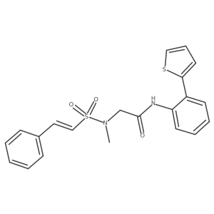 2-(N-methyl2-phenylethenesulfonamido)-N-[2-(thiophen-2-yl)phenyl]acetamide结构式