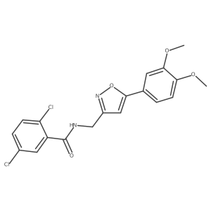 2,5-dichloro-N-((5-(3,4-dimethoxyphenyl)isoxazol-3-yl)methyl)benzamide结构式