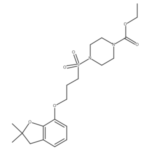 Ethyl 4-{3-[(2,2-dimethyl-2,3-dihydro-1-benzofuran-7-yl)oxy]propanesulfonyl}piperazine-1-carboxylate结构式