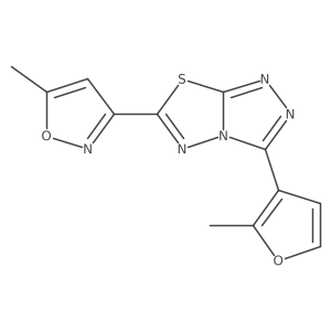 3-(2-Methyl-3-furyl)-6-(5-methyl-3-isoxazolyl)[1,2,4]triazolo[3,4-b][1,3,4]thiadiazole结构式