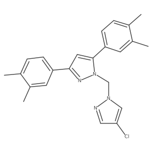 1-[(4-chloro-1H-pyrazol-1-yl)methyl]-3,5-bis(3,4-dimethylphenyl)-1H-pyrazole结构式