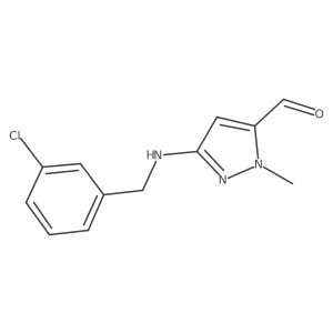 5-(3-chloro-benzylamino)-2-methyl-2H-pyrazole-3-carbaldehyde结构式