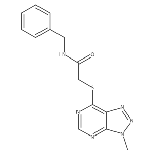 N-benzyl-2-((3-methyl-3H-[1,2,3]triazolo[4,5-d]pyrimidin-7-yl)thio)acetamide结构式