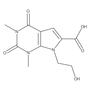 1H-Pyrrolo[2,3-d]pyrimidine-6-carboxylic acid, 2,3,4,7-tetrahydro-7-(2-hydroxyethyl)-1,3-dimethyl-2,4-dioxo-结构式