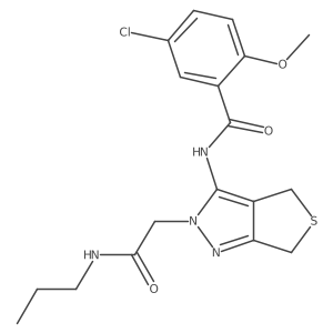 CCCNC(=O)Cn1nc2c(c1NC(=O)c1cc(Cl)ccc1OC)CSC2结构式
