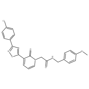 2-[3-[3-(4-chlorophenyl)-1,2,4-oxadiazol-5-yl]-2-oxopyridin-1(2H)-yl]-N-(4-methoxybenzyl)acetamide Structure