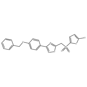 3-(4-(Benzyloxy)phenyl)-5-(((5-chlorothiophen-2-yl)sulfonyl)methyl)-1,2,4-oxadiazole结构式