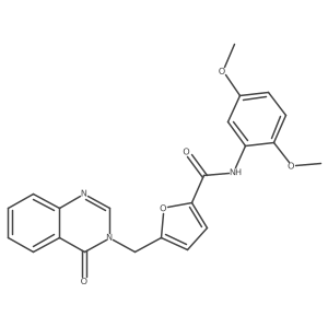 N-(2,5-dimethoxyphenyl)-5-[(4-oxoquinazolin-3(4H)-yl)methyl]furan-2-carboxamide结构式