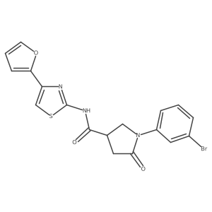 1-(3-bromophenyl)-N-(4-(furan-2-yl)thiazol-2-yl)-5-oxopyrrolidine-3-carboxamide Structure