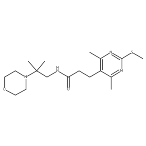3-[4,6-dimethyl-2-(methylsulfanyl)pyrimidin-5-yl]-N-[2-methyl-2-(morpholin-4-yl)propyl]propanamide结构式
