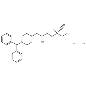 1-(4-Benzhydrylpiperazin-1-yl)-3-((3-methylpent-1-yn-3-yl)oxy)propan-2-ol dihydrochloride结构式