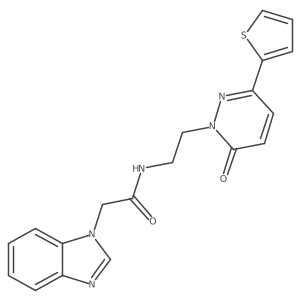 2-(1H-benzo[d]imidazol-1-yl)-N-(2-(6-oxo-3-(thiophen-2-yl)pyridazin-1(6H)-yl)ethyl)acetamide结构式