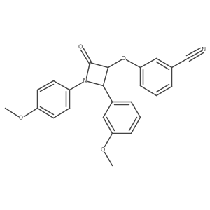 3-{[2-(3-Methoxyphenyl)-1-(4-methoxyphenyl)-4-oxoazetidin-3-YL]oxy}benzonitrile Structure