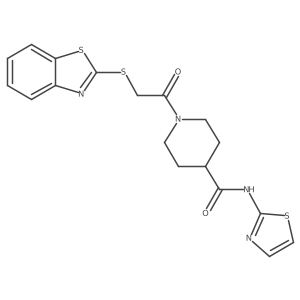 1-(2-(benzo[d]thiazol-2-ylthio)acetyl)-N-(thiazol-2-yl)piperidine-4-carboxamide Structure