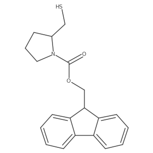 9H-Fluoren-9-ylmethyl (2S)-2-(mercaptomethyl)-1-pyrrolidinecarboxylate Structure