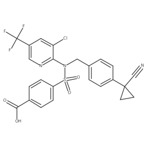 4-[[3-Chloro-5-(trifluoromethyl)pyridin-2-yl]-[[4-(1-cyanocyclopropyl)phenyl]methyl]sulfamoyl]benzoic acid Structure