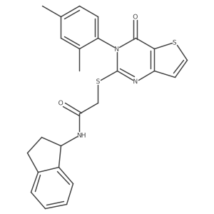 N-(2,3-dihydro-1H-inden-1-yl)-2-{[3-(2,4-dimethylphenyl)-4-oxo-3,4-dihydrothieno[3,2-d]pyrimidin-2-yl]sulfanyl}acetamide Structure