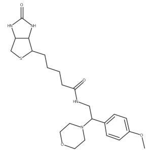 1H-Thieno[3,4-d]imidazole-4-pentanamide, hexahydro-N-[2-(4-methoxyphenyl)-2-(4-morpholinyl)ethyl]-2-oxo-, (3aR,4R,6aS)-rel- Structure