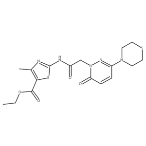 ethyl 4-methyl-2-({[6-oxo-3-(thiomorpholin-4-yl)pyridazin-1(6H)-yl]acetyl}amino)-1,3-thiazole-5-carboxylate Structure