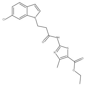 ethyl 2-{[3-(6-chloro-1H-indol-1-yl)propanoyl]amino}-4-methyl-1,3-thiazole-5-carboxylate结构式