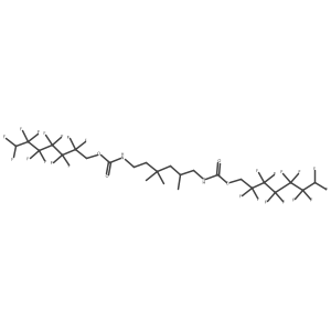 Bis(5-difluoromethyl(perfluoropentyl)methyl) (2,4,4-trimethylhexane-1,6-diyl)biscarbamate Structure