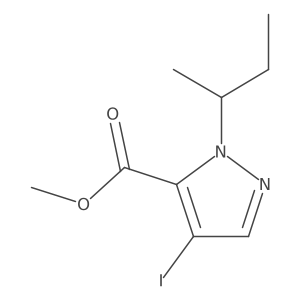 Methyl 1-(sec-butyl)-4-iodo-1H-pyrazole-5-carboxylate Structure