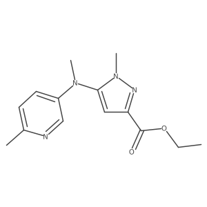 1-Methyl-5-[methyl(6-methyl-3-pyridinyl)amino]-1H-pyrazole-3-carboxylic acid ethyl ester结构式