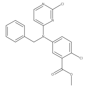 5-[Benzyl-(2-chloro-pyrimidin-4-yl)-amino]-2-chloro-benzoic acid methyl ester结构式