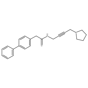 2-(4-phenylphenyl)-N-(4-pyrrolidin-1-ylbut-2-ynyl)acetamide结构式