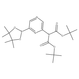tert-butyl N-[(tert-butoxy)carbonyl]-N-[6-(tetramethyl-1,3,2-dioxaborolan-2-yl)pyrazin-2-yl]carbamate Structure